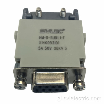 9Pins D-SUB conector compacto para uso pesado modular